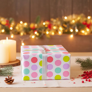 Soft Pastel Polka Dots Pattern Wrapping Paper