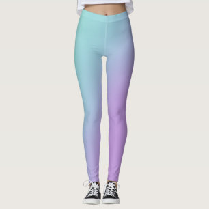 Soft Pastel Purple Aqua Gradient Leggings