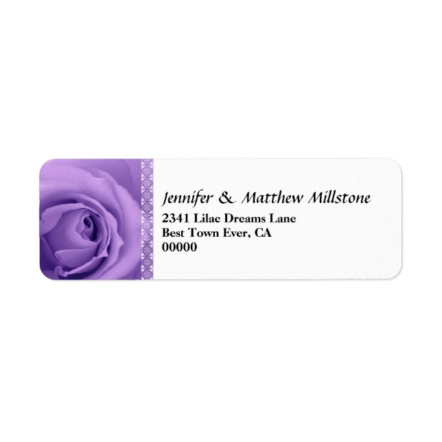 Soft Pastel Purple Rose with Lace Trim Wedding (Front)