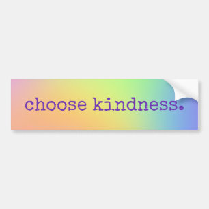Soft Pastel Rainbow Gradient "Choose Kindness" Bumper Sticker