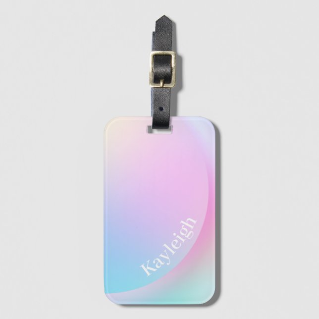 Soft Pastel Rainbow Gradient Shape Luggage Tag (Front Vertical)