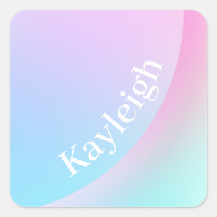 Soft Pastel Rainbow Gradient Shape Square Sticker