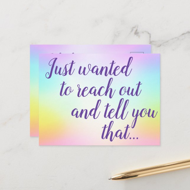 Soft Pastel Rainbow Postcard (Front/Back In Situ)