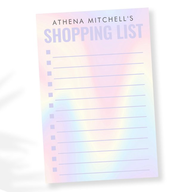 Soft pastel rainbow shopping check list post-it notes (Creator Uploaded)