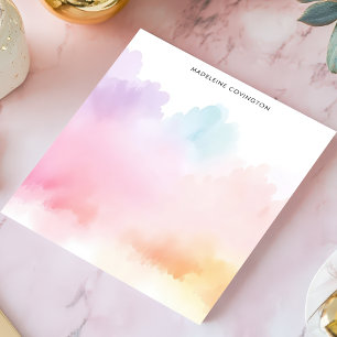 Soft Pastel Rainbow Watercolor Personalised Name Notepad