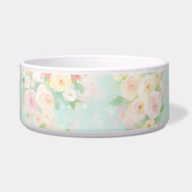 Soft Pastel Rose Pattern on Aqua Background (Front)