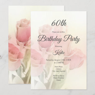 Soft Pastel Roses 2 Invitation