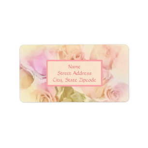 Soft Pastel Roses Label