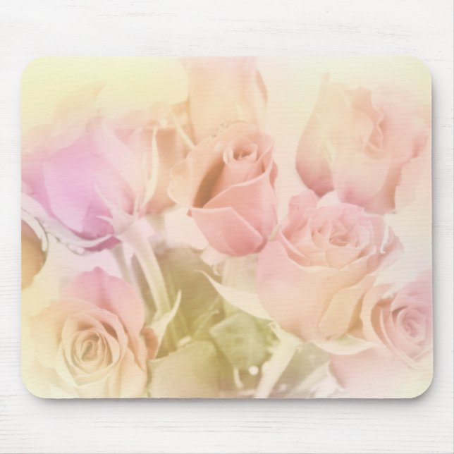 Soft Pastel Roses Mouse Mat (Front)