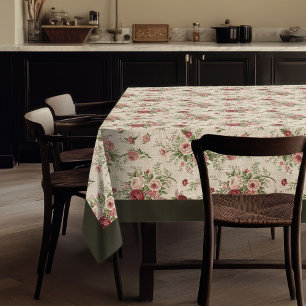 Soft Pastel Shabby Chic Delicate Floral Patterns Tablecloth