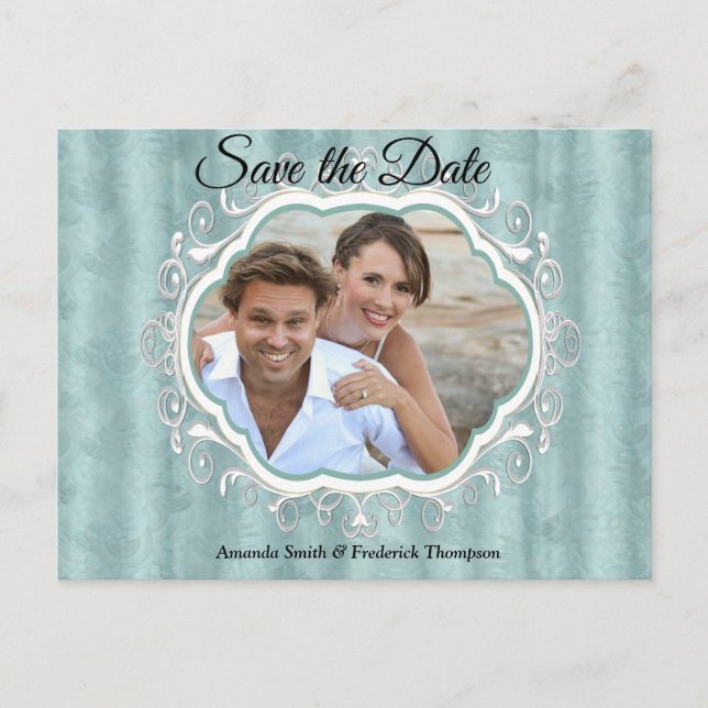 Soft Pastel Shades of Sage Green Announcement Postcard (Front)