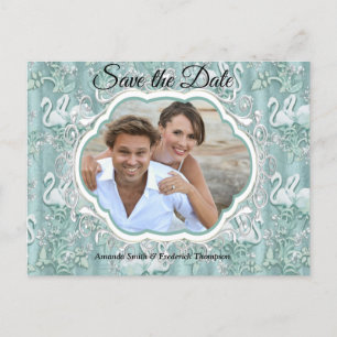 Soft Pastel Shades of Sage Green Announcement Postcard