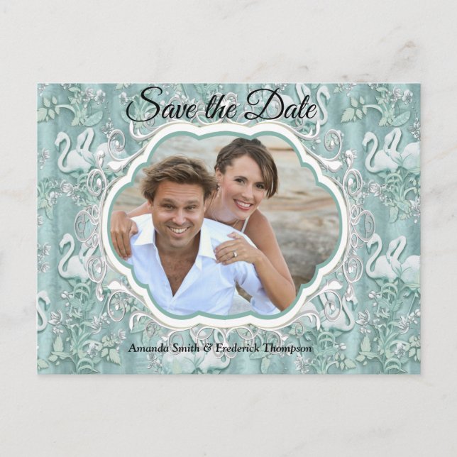 Soft Pastel Shades of Sage Green Announcement Postcard (Front)