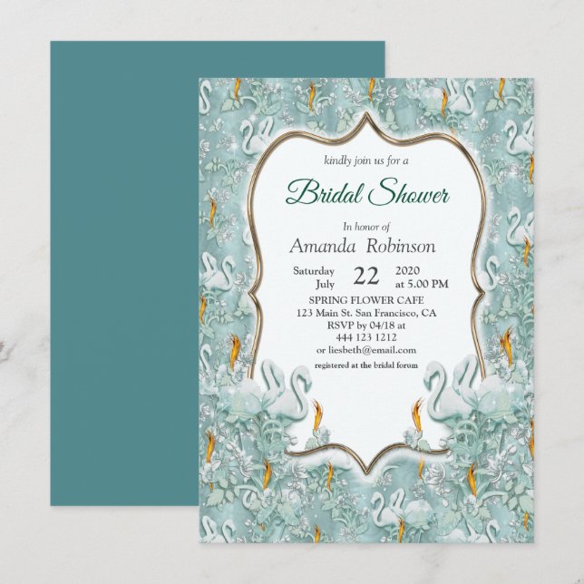 Soft Pastel Shades of Sage Green Invitation (Front/Back)