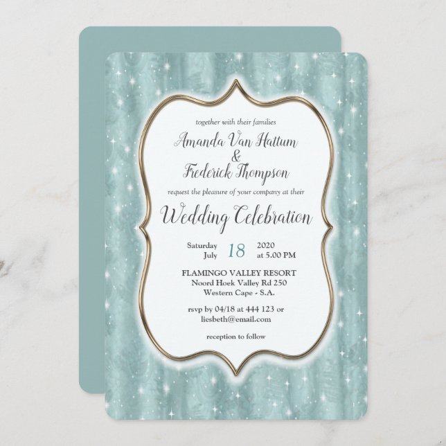 Soft Pastel Shades of Sage Green Invitation (Front/Back)