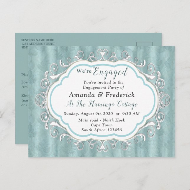 Soft Pastel Shades of Sage Green Invitation Postcard (Front/Back)