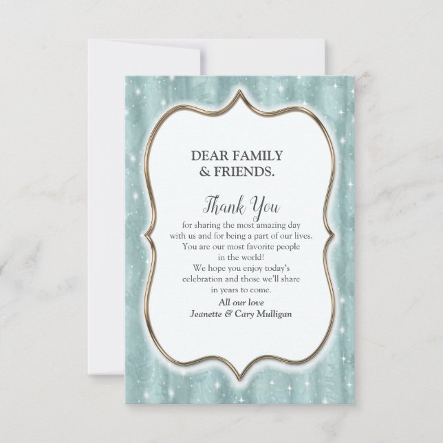 Soft Pastel Shades of Sage Green Thank You Card (Front)