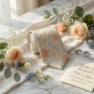 Soft Pastel Spring Blossom  Tie
