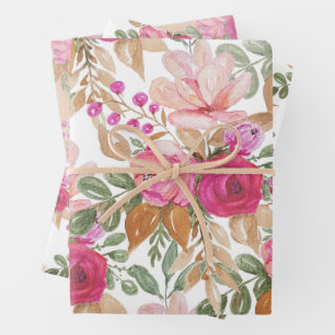 Soft Pastel Spring Bouquet Of Flowers Wrapping Paper Sheet
