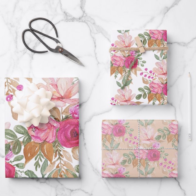 Soft Pastel Spring Bouquet Of Flowers Wrapping Paper Sheet (Front)