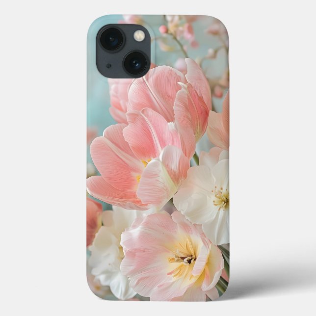 Soft Pastel Spring Flowers Design Delicate Florals Case-Mate iPhone Case (Back)