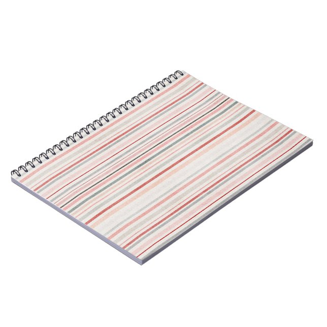 Soft Pastel Stripe Notebook (Left Side)