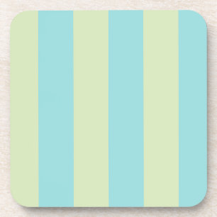 Soft Pastel Striped Pattern – Lime Cream & Limpet Coaster