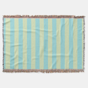 Soft Pastel Striped Pattern – Lime Cream & Limpet Throw Blanket