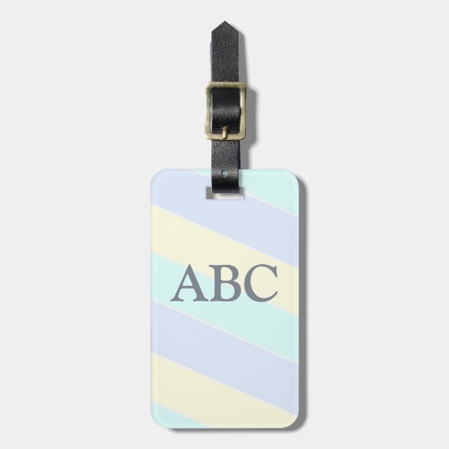 Soft Pastel Striped Pattern Luggage Tag (Front Vertical)