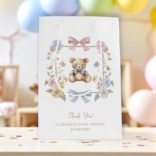 Soft Pastel Teddy Bear Baby Shower Thank You Bag
