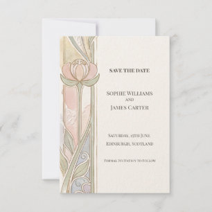 Soft Pastel Tulip Save The Date Card