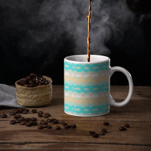 Soft Pastel Turquoise Beige Modern Heaven Pattern Coffee Mug
