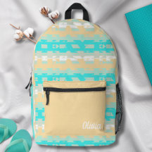 Soft Pastel Turquoise Beige Stripe Pattern