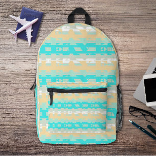 Soft Pastel Turquoise BeigeHeaven Pattern All Over Printed Backpack