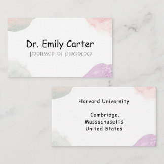 Soft Pastel University Lecturer Elegant Academic Business Card