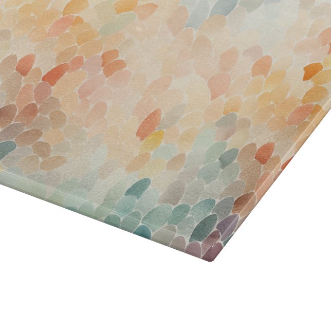 Soft Pastel Watercolor Abstract Cutting Board (Corner)