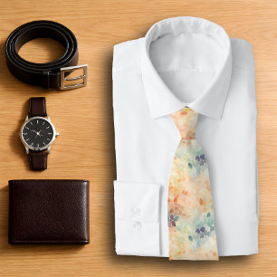 Soft Pastel Watercolor Abstract Tie