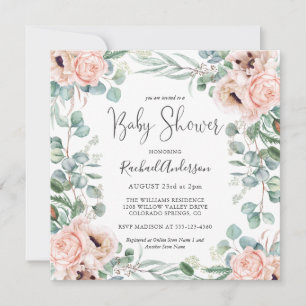 Soft Pastel Watercolor Baby Shower Invitation