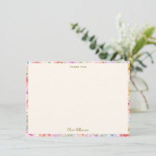Soft Pastel Watercolor Floral Bridal Shower Custom Thank You Card