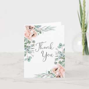 Soft Pastel Watercolor Floral Thank You Card