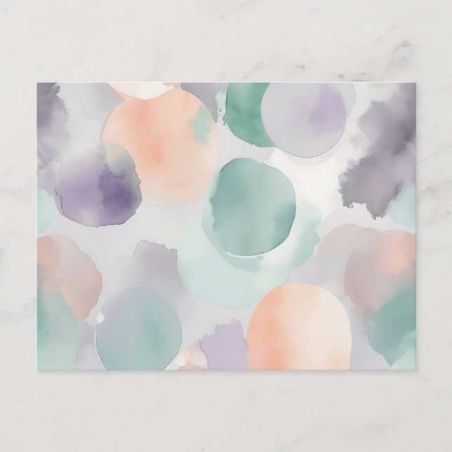 Soft Pastel Watercolor Washes Postcard (Front)