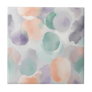 Soft Pastel Watercolor Washes Tile
