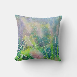 Soft pastel waving grass cushion
