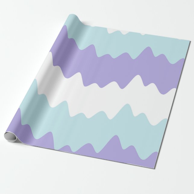 Soft Pastel Wavy Stripes Wrapping Paper (Unrolled)