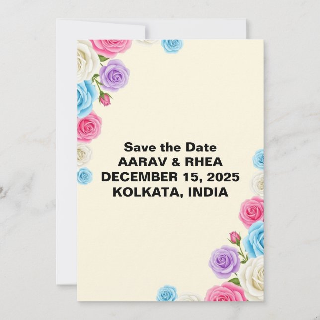 Soft Pastel Wedding Save the Date (Front)