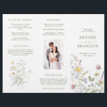 Soft Pastel Wildflower Botanical Wedding Program<br><div class="desc">Elegant  wedding program featuring a beautiful watercolor wildflower frame in soft pastels. Perfect for a romantic,  nature-inspired celebration or garden-themed wedding. For customisation or additional products featuring this design,  please feel free to contact me.</div>