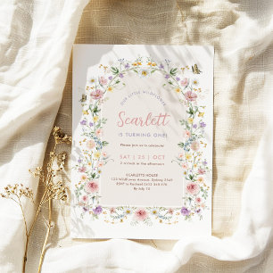 Soft Pastel Wildflower Garden Girl Birthday Party Invitation