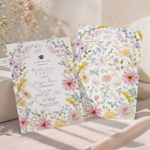 Soft Pastel Wildflower Meadow Graduation Invitation