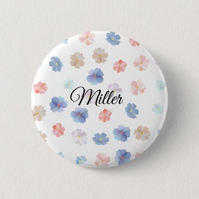 Soft Pastel Wildflowers Pattern 6 Cm Round Badge (Front)