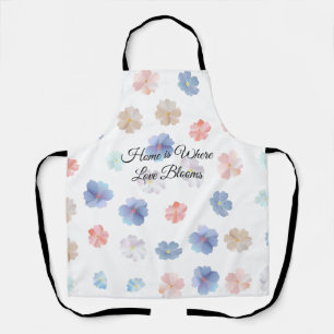 Soft Pastel Wildflowers Pattern Apron